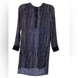 Vince 100% Silk stripe shirt dress. Size small EUC
